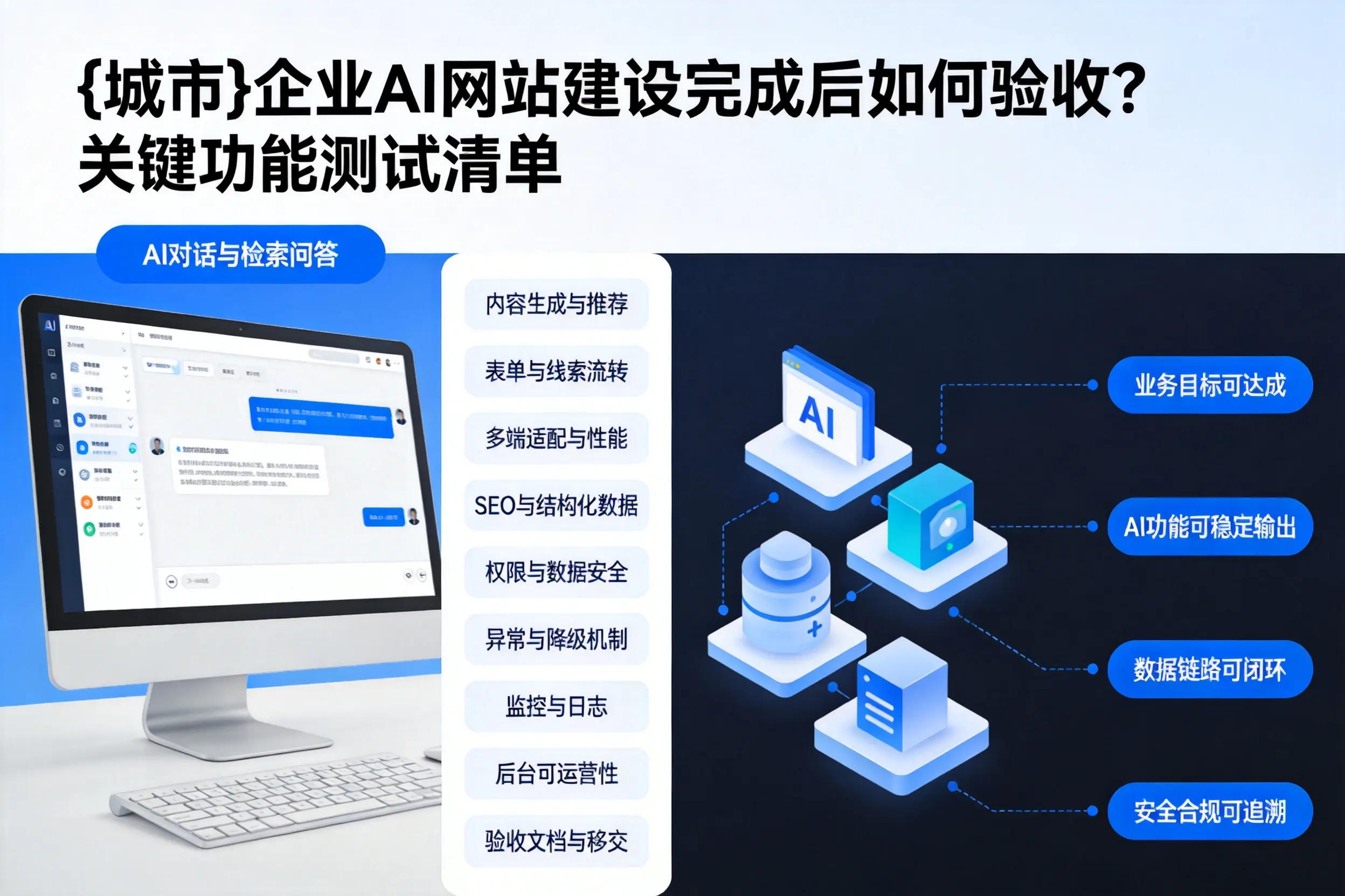 日照企业AI网站建设完成后如何验收？关键功能测试清单
