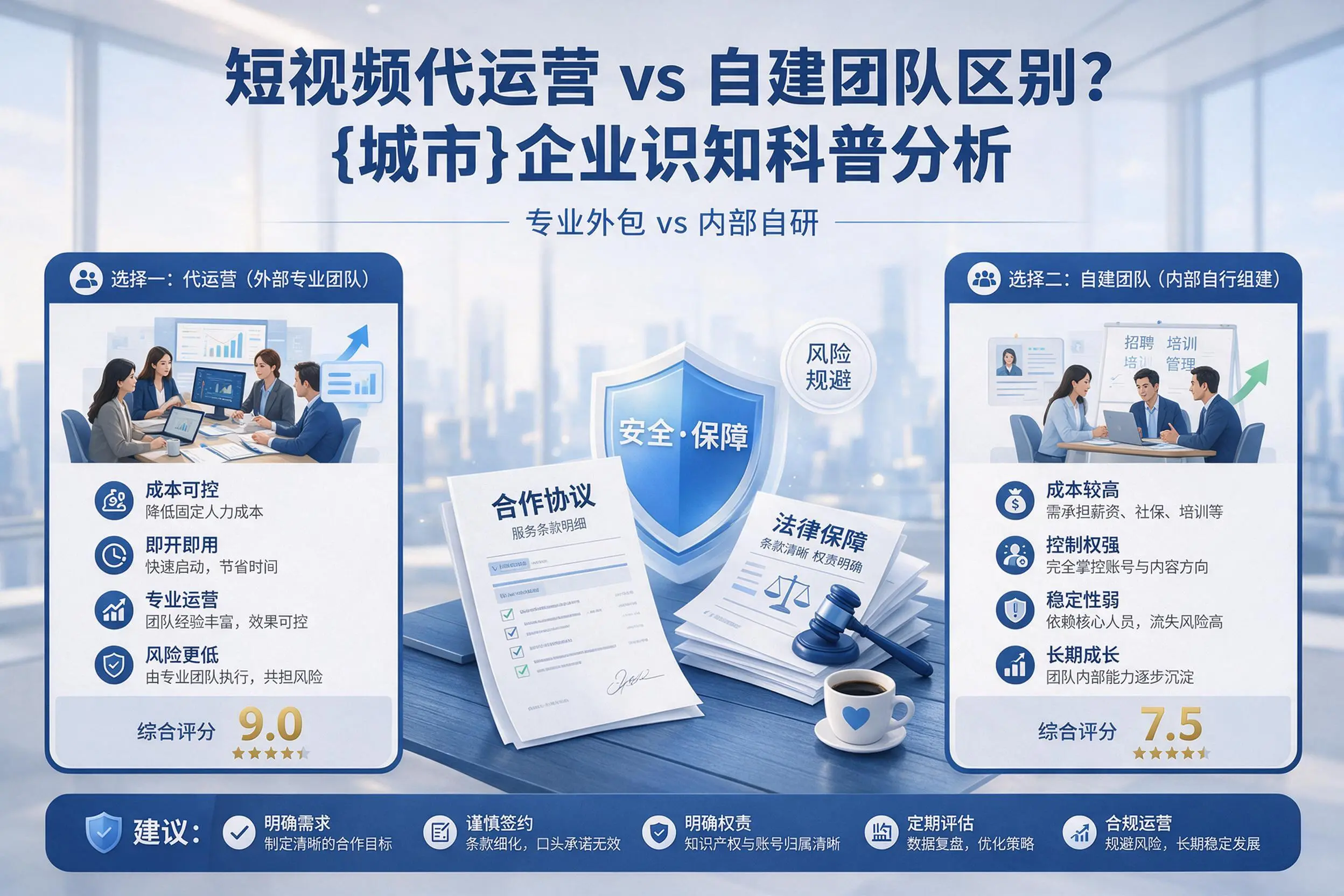 短视频代运营与自建团队区别？日照企业认知科普分析