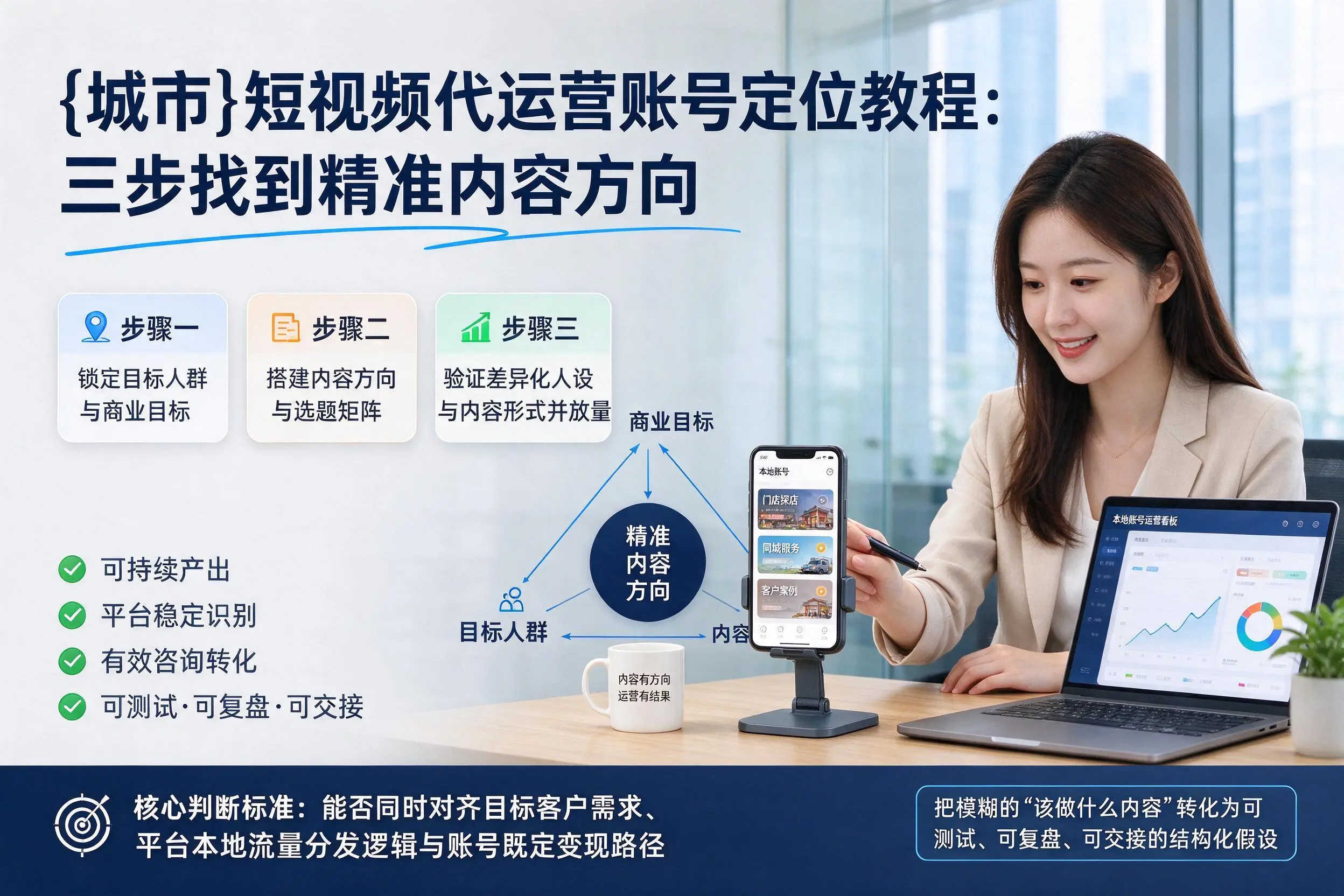 日照短视频代运营账号定位教程:三步找到精准内容方向