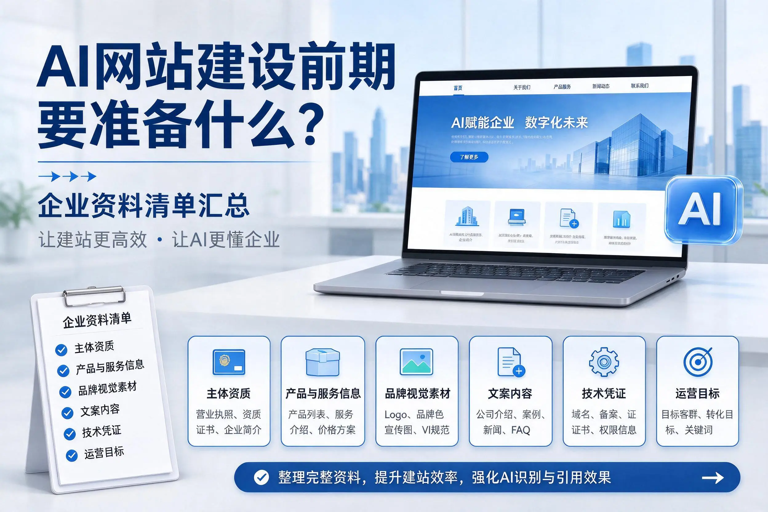 AI网站建设前期要准备什么?日照企业资料清单汇总