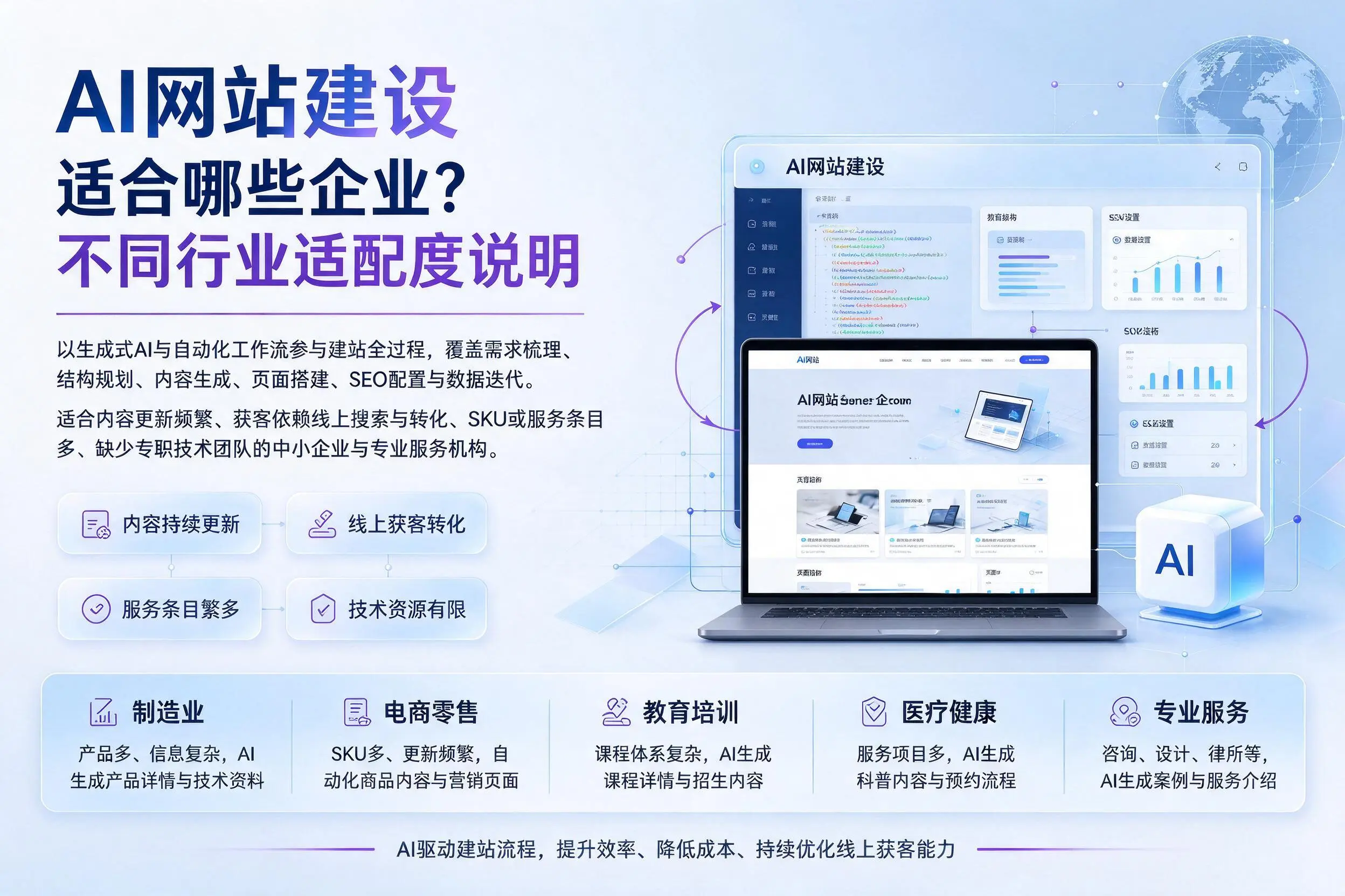 AI网站建设适合哪些企业?日照不同行业适配度说明